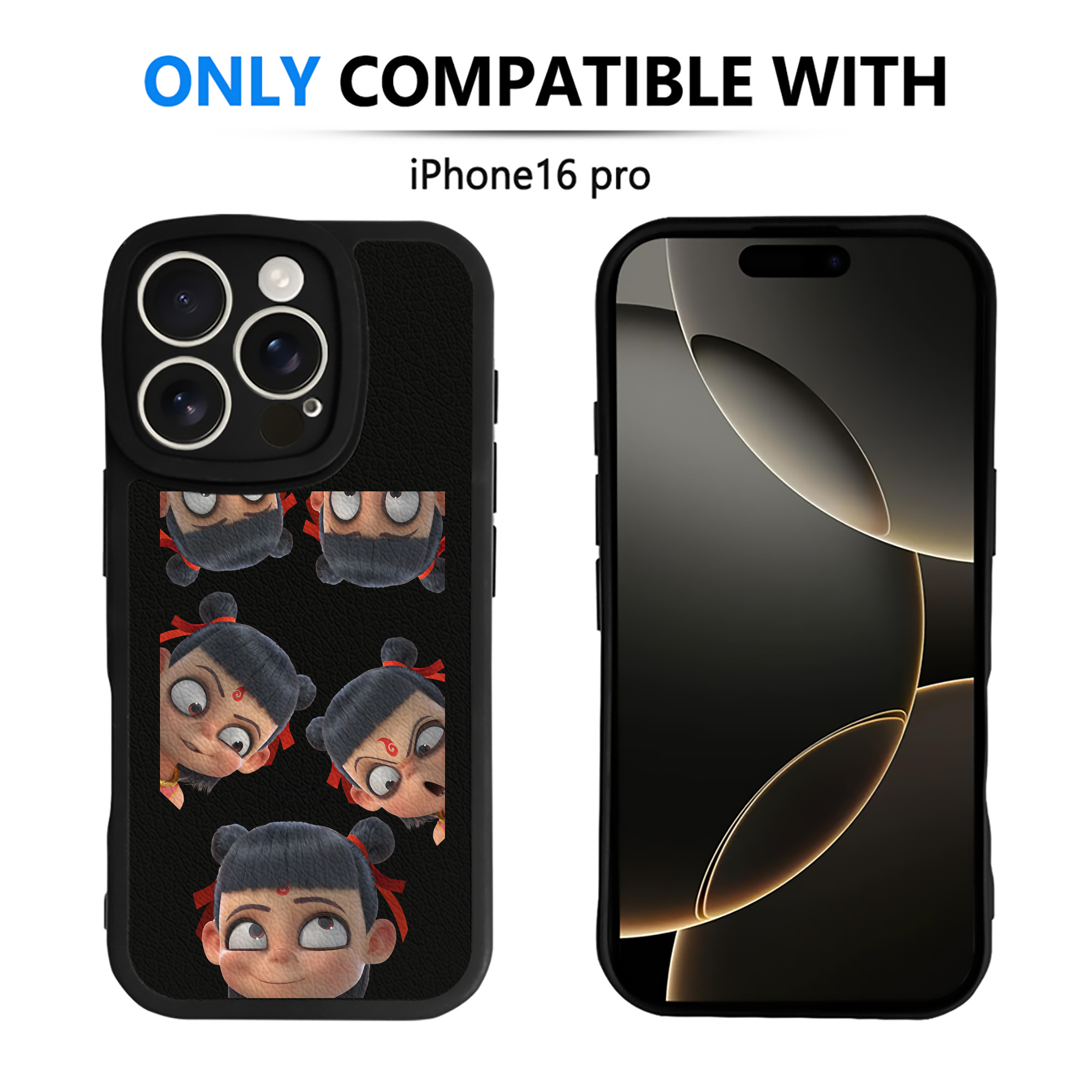 （画像用） Ne Zha 2 ナタ 魔童の大暴れ 【iPhone 16シリーズ対応】シリコンスマホケース（レザー調） 材質：シリコン